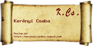 Kerényi Csaba névjegykártya