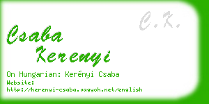 csaba kerenyi business card